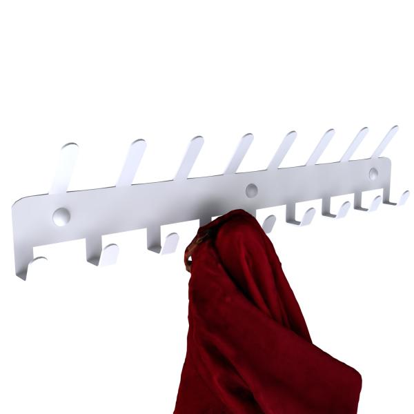 Innbee® Hakenleiste Garderobenhaken Wandhaken Kleiderhaken Haken Weiss 8+9 Satz